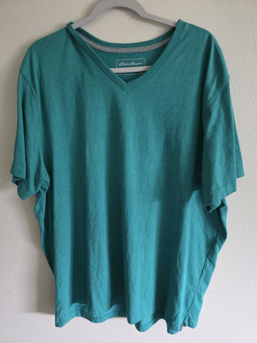 Eddie Bauer Men's Teal V-Neck Short Sleeve Tee